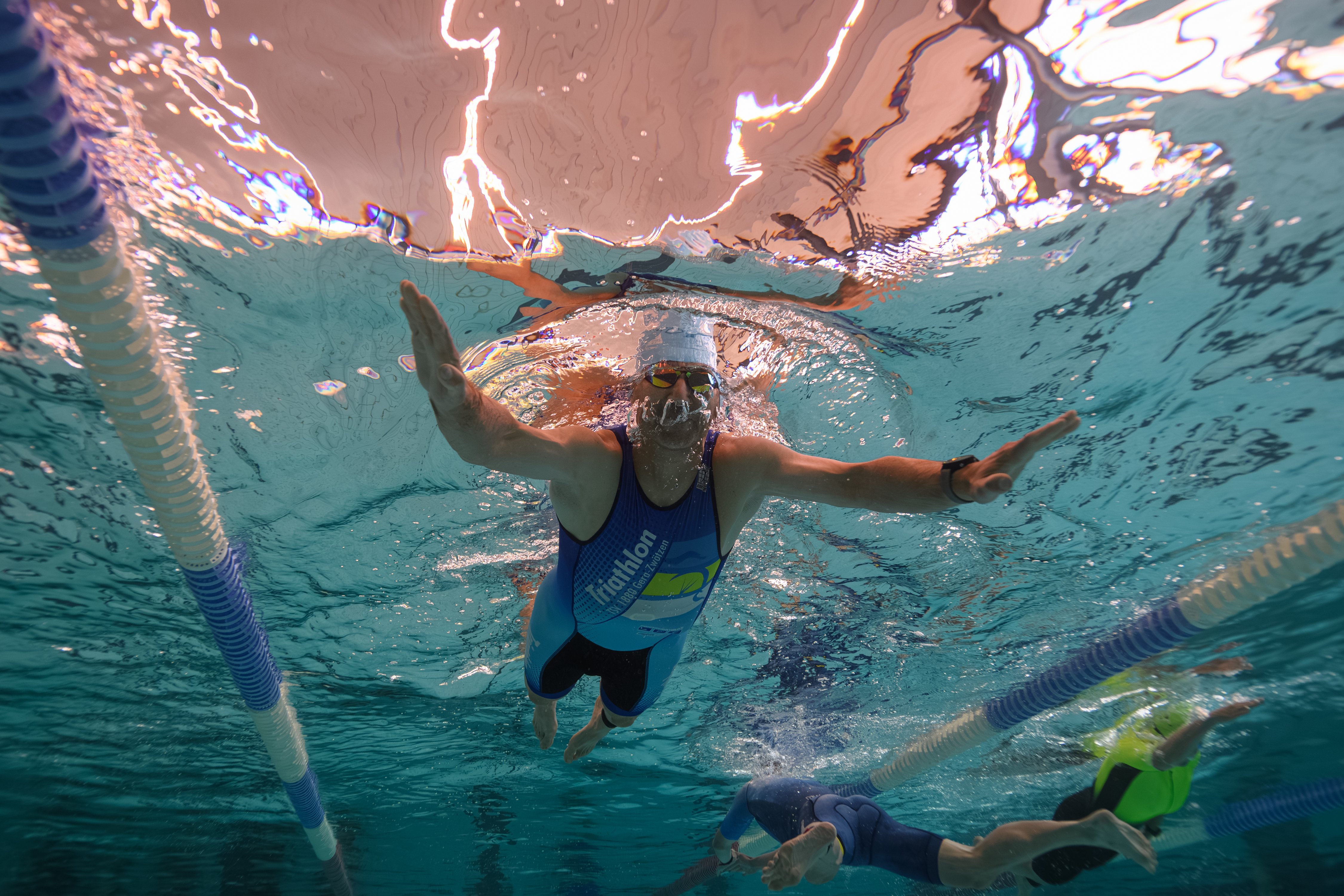 Auf der Schwimmstrecke